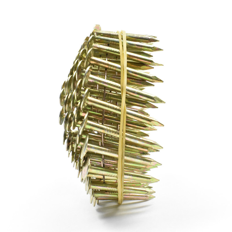 Bright Finish Ring Shank Wire Coil Nails , 15 Degree Roofing Nails 114