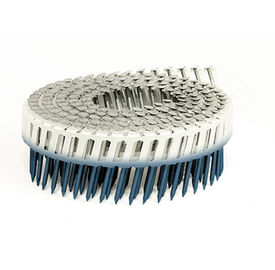 15 Degree Ring Shank Plastic Coil Nails Flat Head / Checked Head Founded