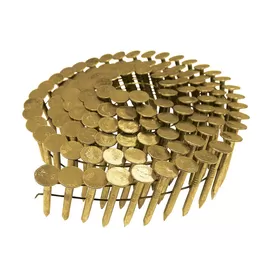 Round Head Coil Roofing Nails 1 1-/4" X 0.120'' Smooth EG Golden Wire Coil Nails
