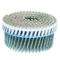 Blue Stainless Steel Collated Nails , Diamond Point Galvanized Coil Nails
